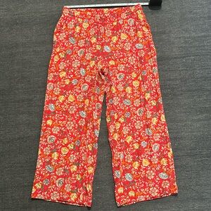 Loft Floral Straight Leg Ankle Pants Size Small